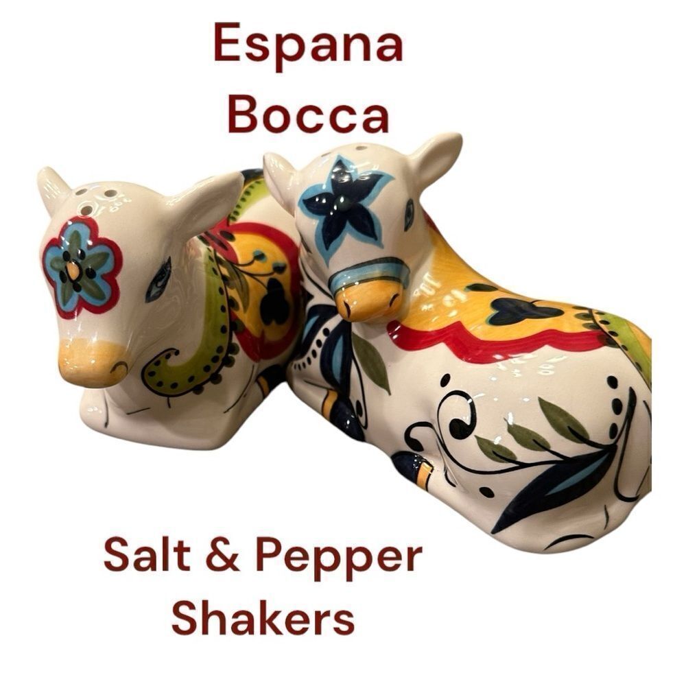 ESPAÑA Bocca Cow Salt and Pepper Shaker Colorful Salt & Pepper Shakers